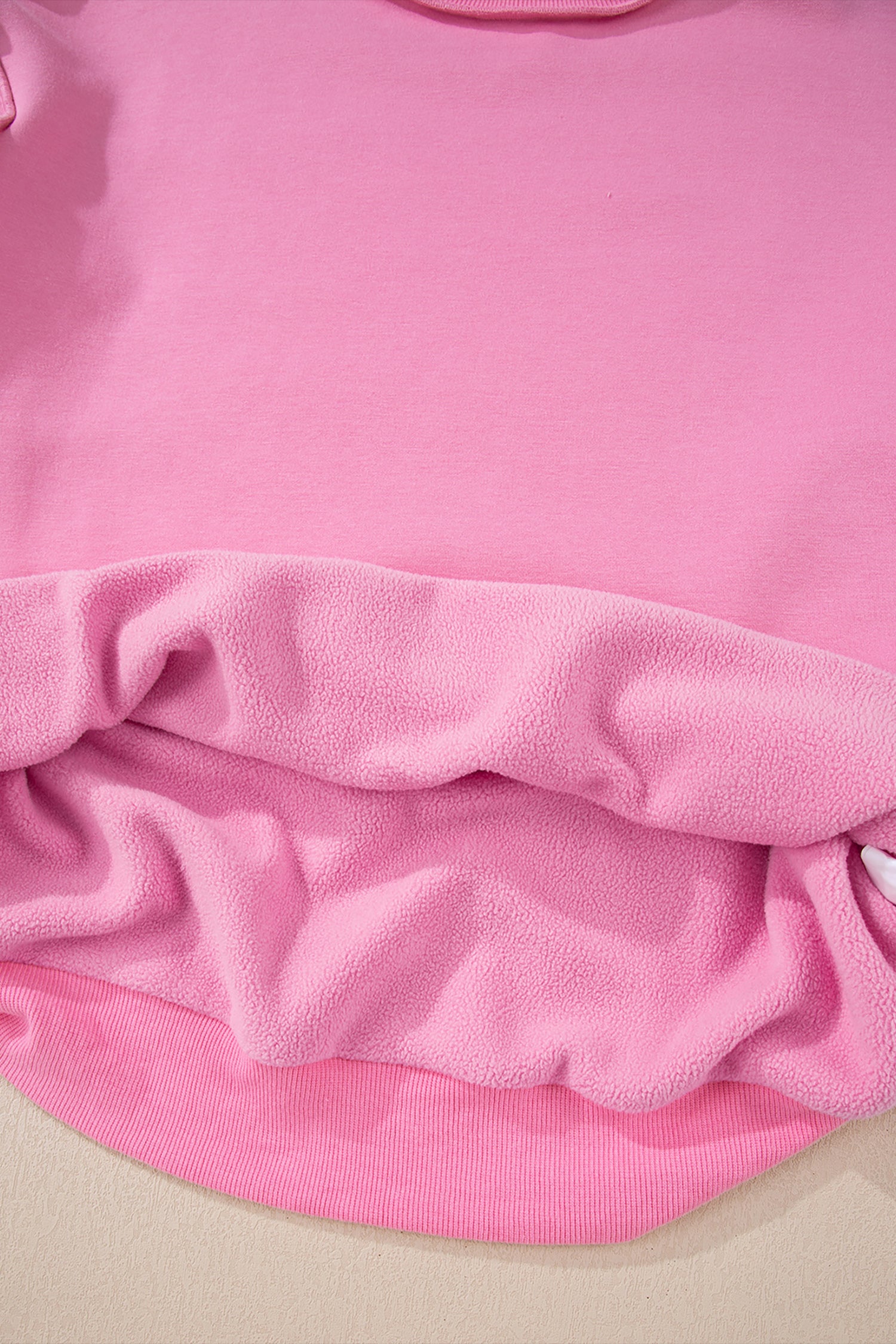 Apricot Oversize Drop Shoulder Reversible Mock Neck Sweatshirt