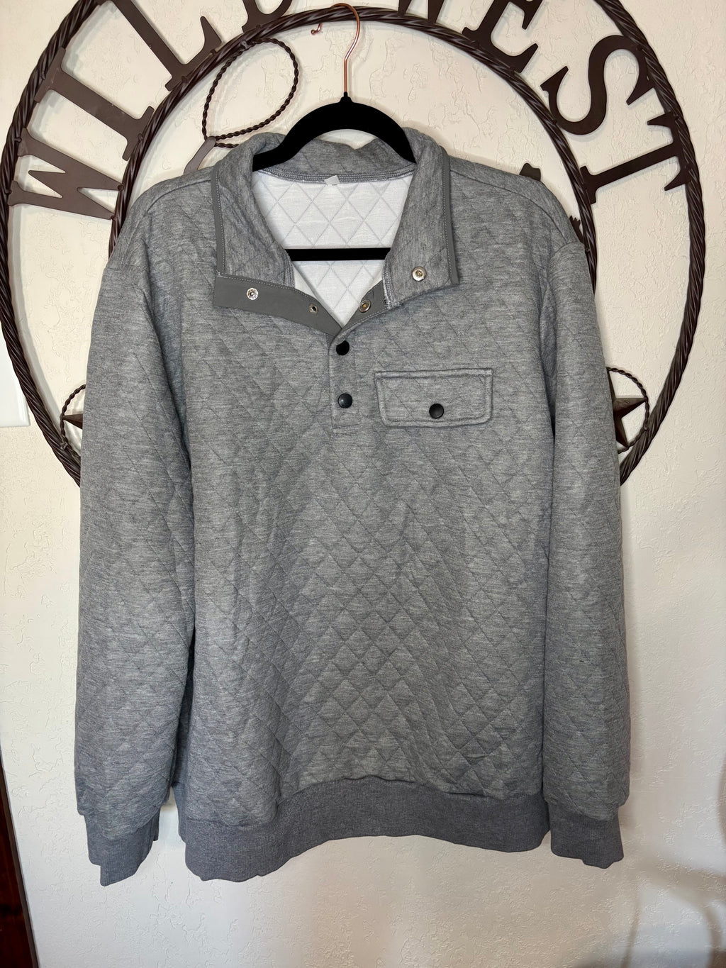 Mens Light Grey Button Down