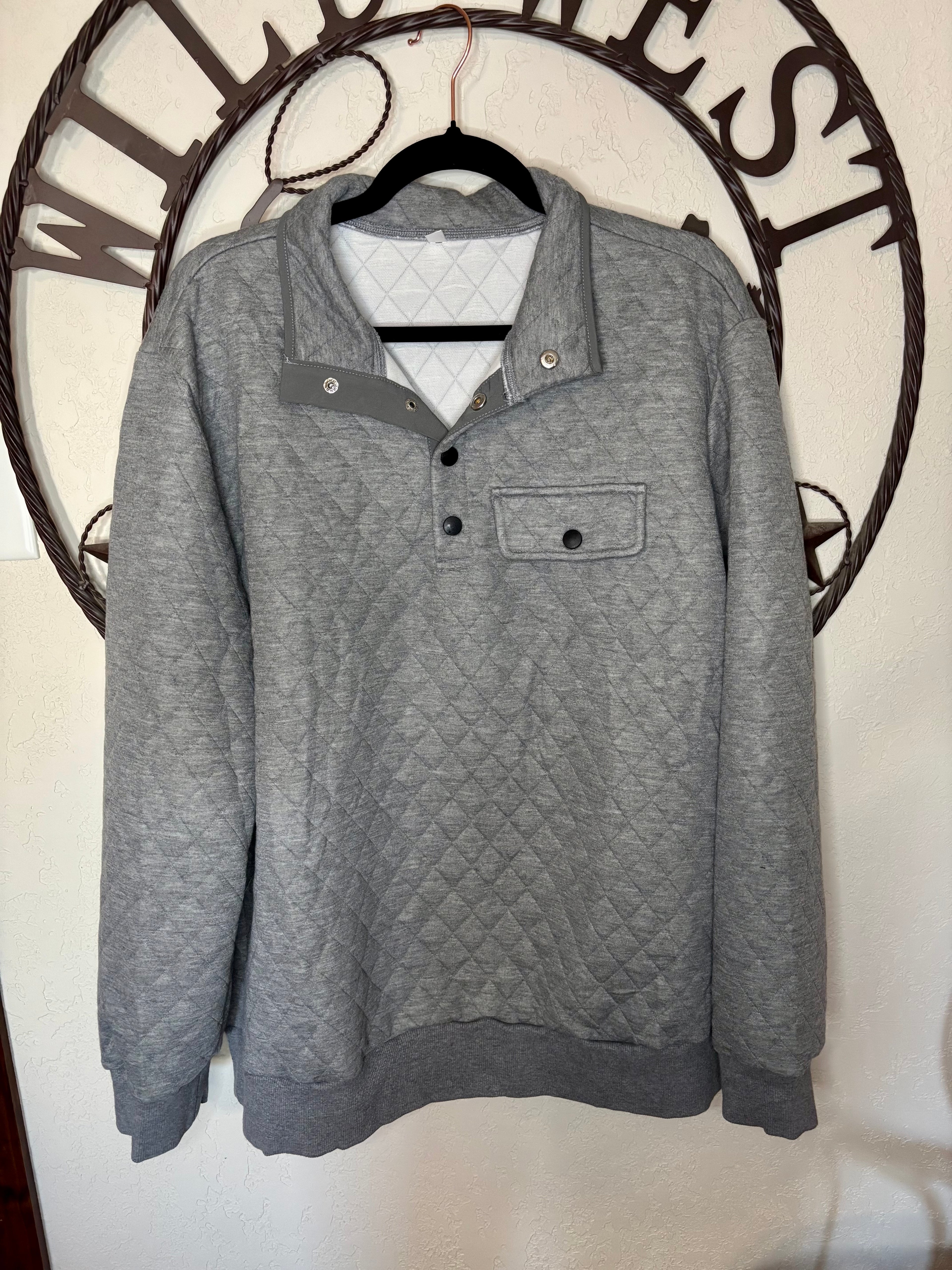 Mens Light Grey Button Down